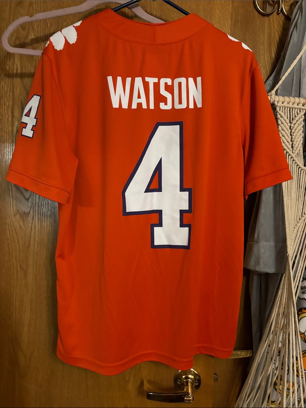Nike Orange Deshaun'Watson' #4 Men's Jersey with White Numbering